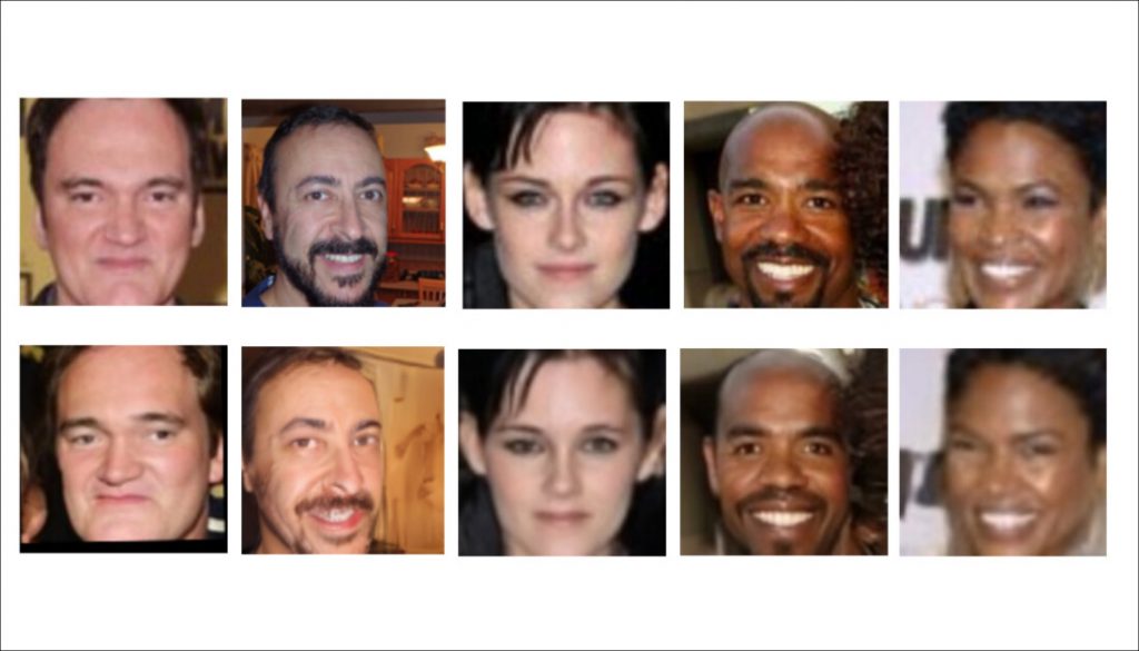 A collection of ten faces showing different expressions including happiness, seriousness, and thoughtfulness.