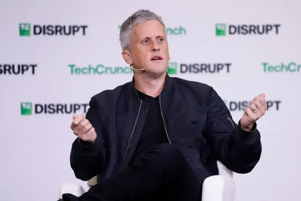 Aaron Levie, CEO de Box, en el escenario de TechCrunch Disrupt 2025.