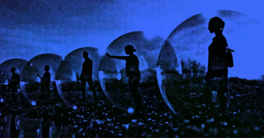 Ilustración conceptual sobre la burbuja de la inteligencia artificial