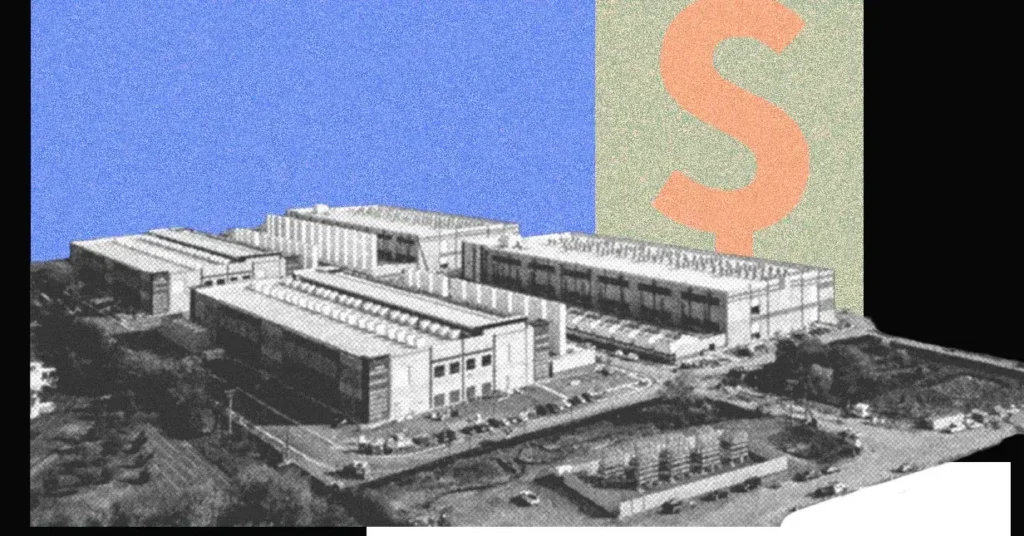 Ilustración de un centro de datos para inteligencia artificial.