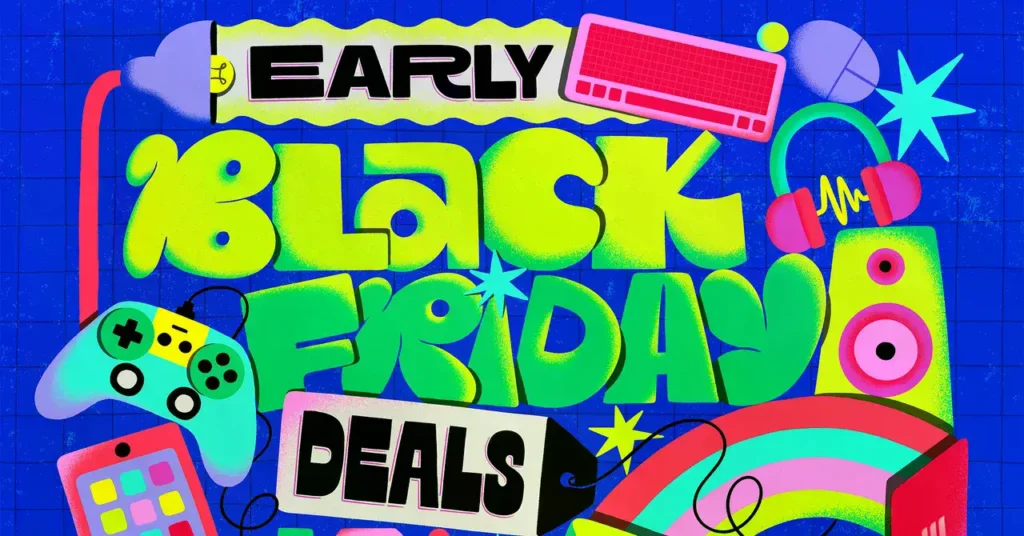 Ilustración de productos en oferta para el Black Friday