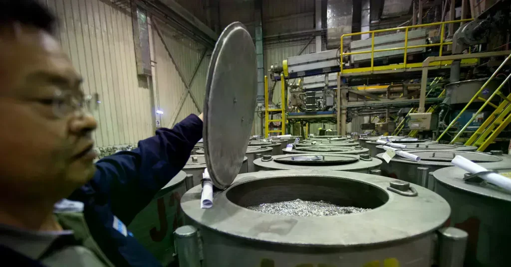 Interior de una instalación de tierras raras.