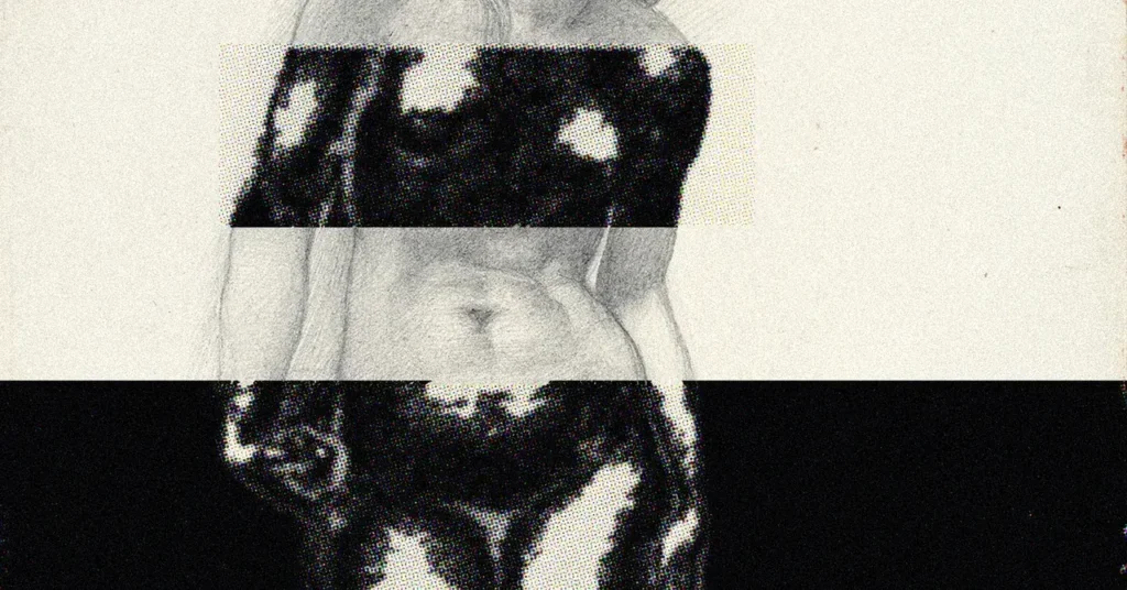 Ilustración sobre la filtración de imágenes generadas por IA.