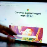 Logotipo de Google Chrome en una pantalla.