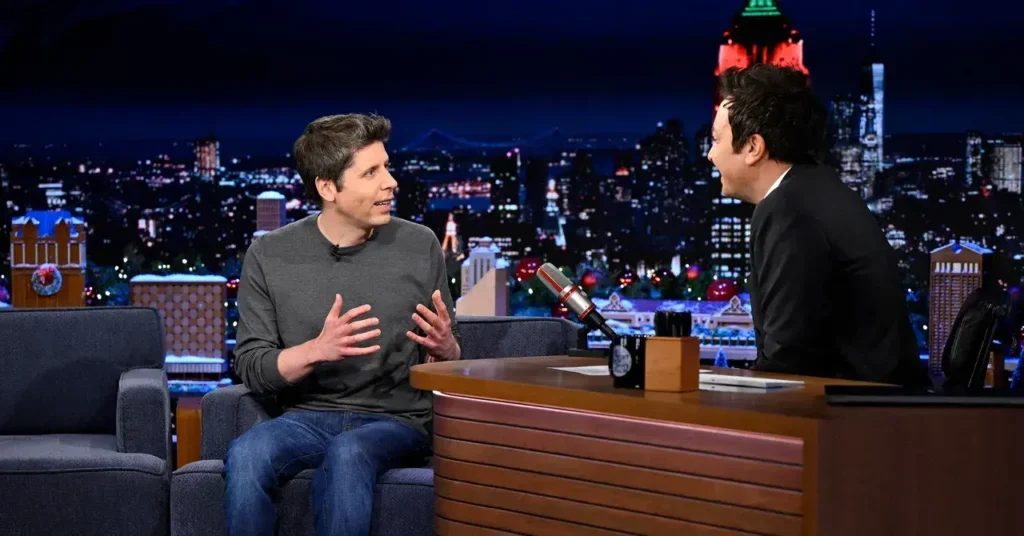 Sam Altman durante su entrevista en The Tonight Show.