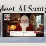 Imagen promocional del Santa Claus de IA creado por Tavus.