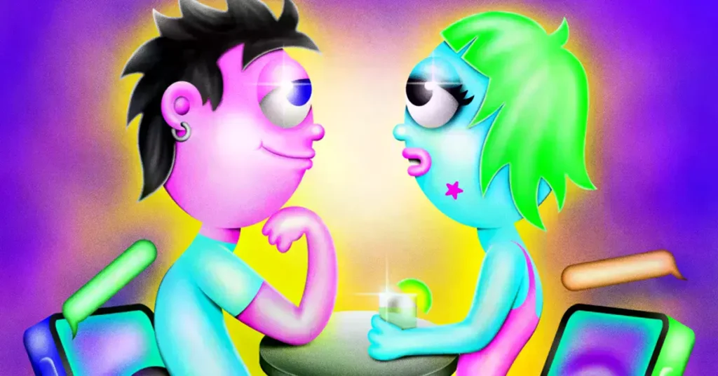 Ilustración de un collar de IA compañero sobre fondo blanco.