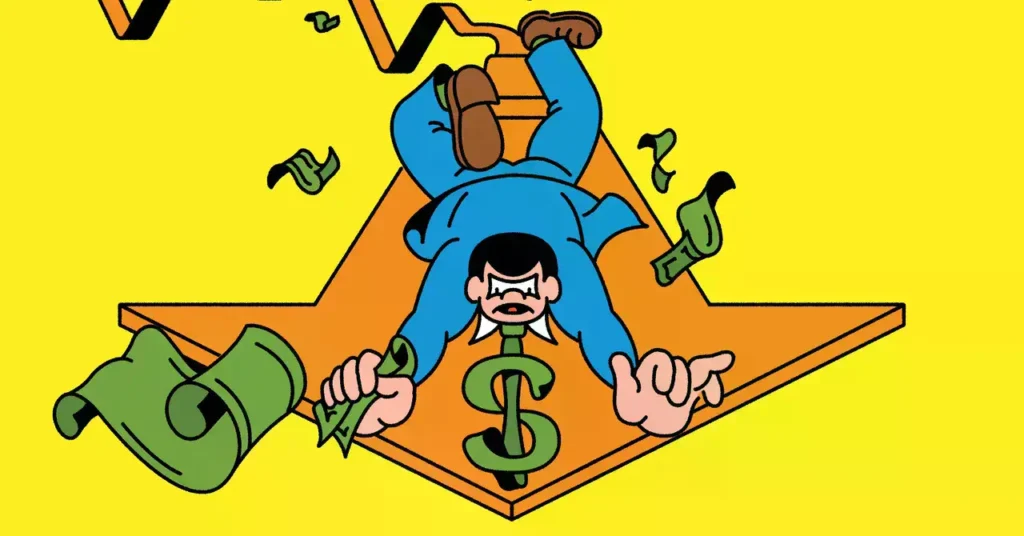 Ilustración sobre el declive del dólar.