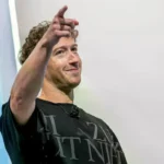 Logotipo de Meta en una pantalla.