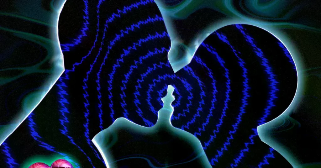 Ilustración sobre el futuro de las citas y la interacción humana.